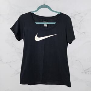 Nike Dri Fit Black White Short Sleeve Top Athletic Cut The Nike Tee Small